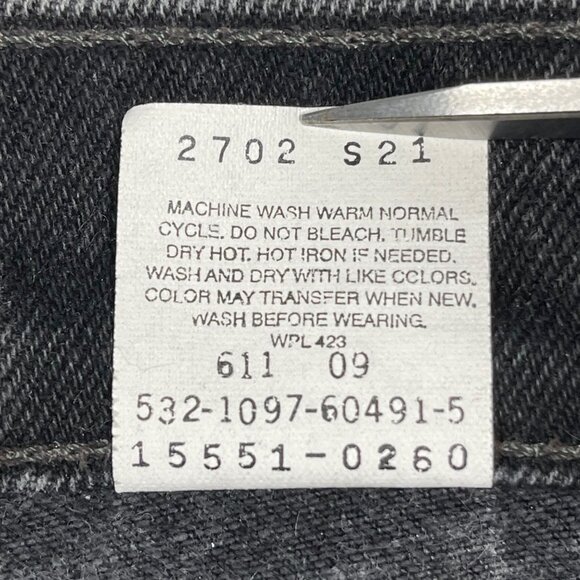 Vintage 1997 Levis 550 Black Denim Relaxed Fit Tapered Leg Womens Jeans 8 Reg L - Picture 3 of 13